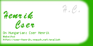 henrik cser business card